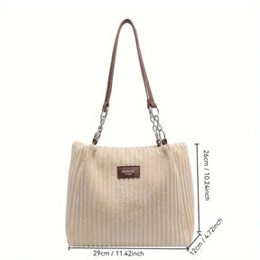 Ines Elegante Samt-Rippen Tasche