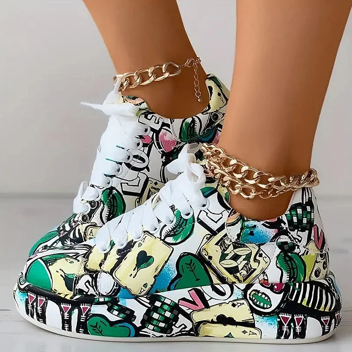 Graffix - Graffiti-Print Sneaker für Frauen