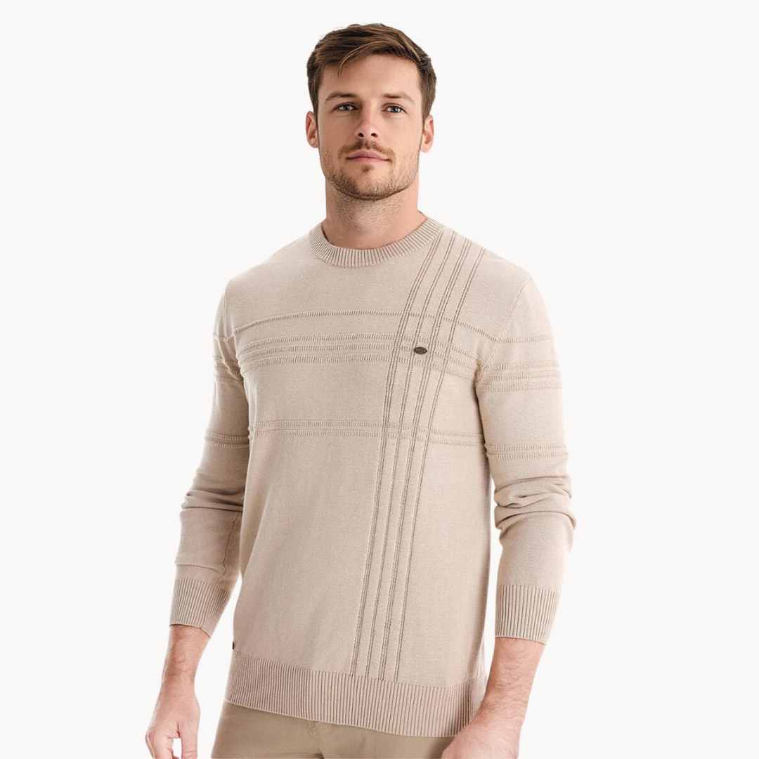 Heiko Zeitloser Pullover mit edlem Rautendesign