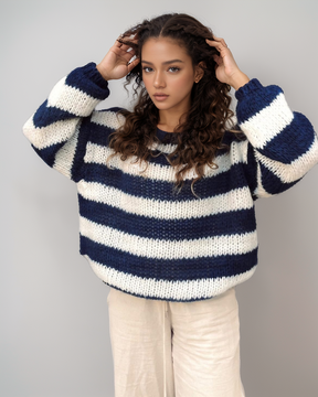 Louisa™ l Gestrickter gestreifter Pullover