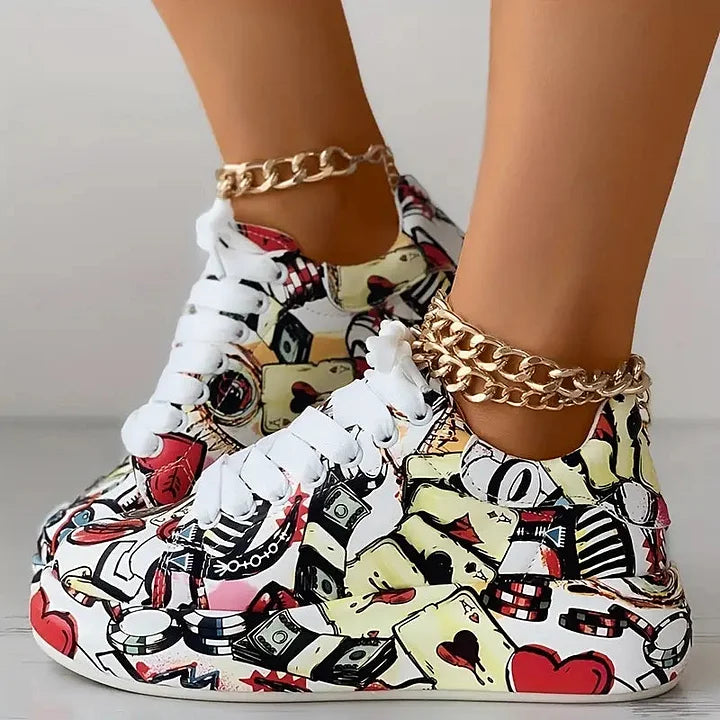 Graffix - Graffiti-Print Sneaker für Frauen